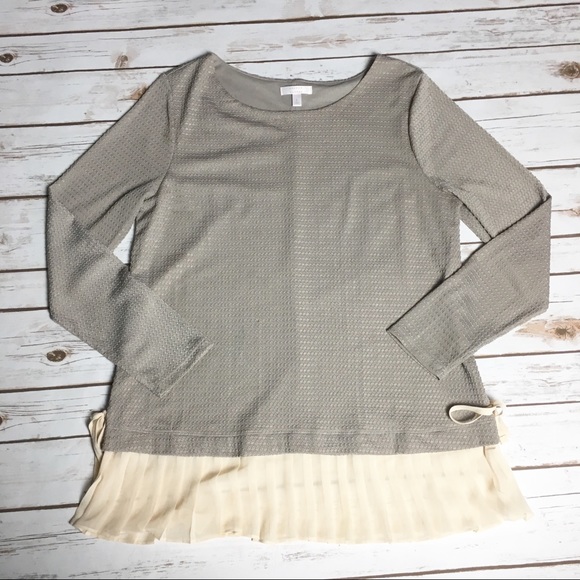 LC Lauren Conrad Tops - Lauren Conrad Beige Shirttail Blouse
